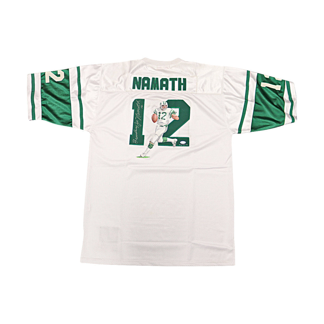 Joe Namath New York Jets Autographed Signed New York Jets White M&N Packer Painted Jersey (JSA LOA #ZZ23162)