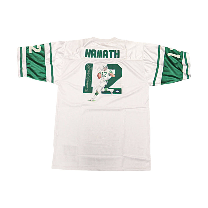 Joe Namath New York Jets Autographed Signed New York Jets White M&N Packer Painted Jersey (JSA LOA #ZZ23162)