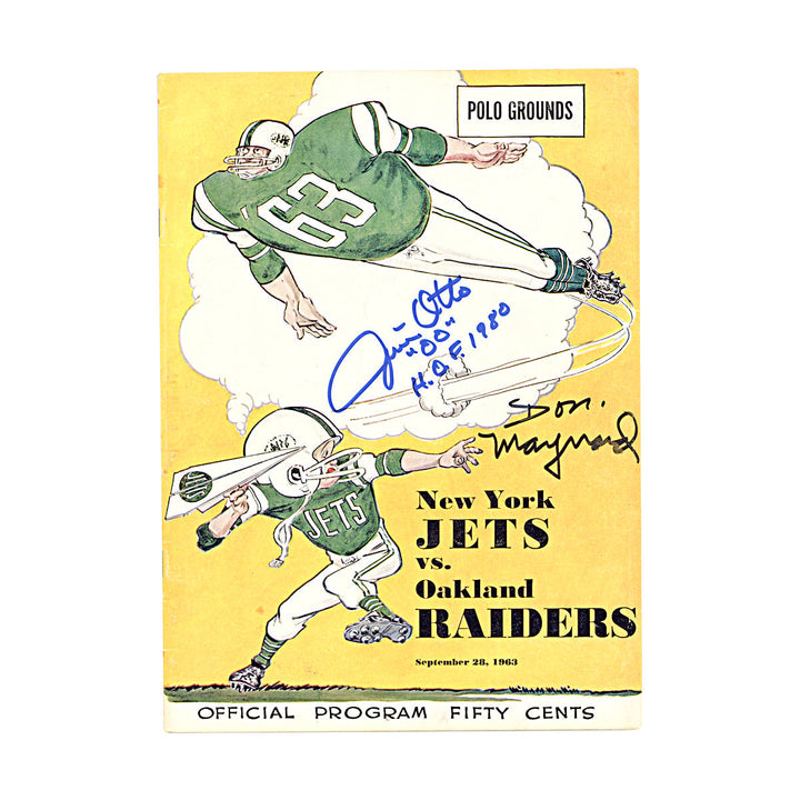 Don Maynard Jim Otto Jets vs Raiders 9/28/1963 Program (JSA COA #CB91301)