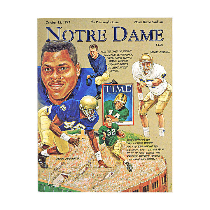 1991 Pittsburgh vs Notre Dame Official Game Program