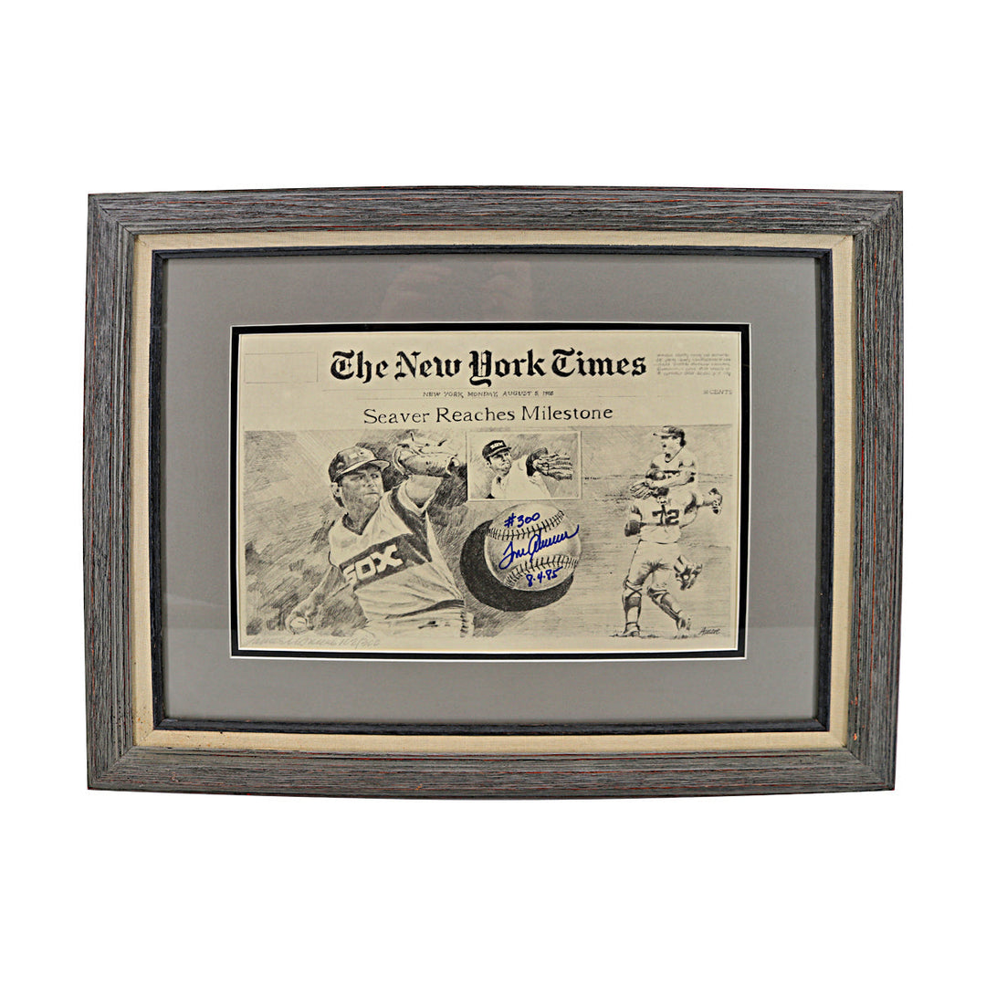 Tom Seaver Mets White Sox Autographed Signed Inscribed 300th Win Newspaper Picture (JSA COA #CB91482)