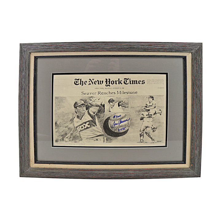 Tom Seaver Mets White Sox Autographed Signed Inscribed 300th Win Newspaper Picture (JSA COA #CB91482)