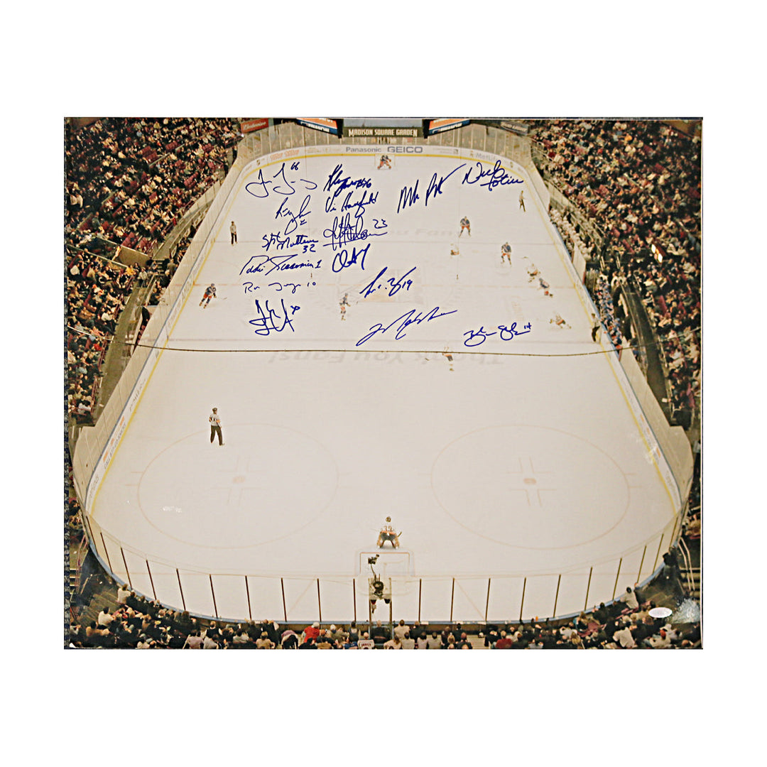 Jagr, Messier Lundqvist New York Rangers Multi Signed Autographed 20x24 Photo (Steiner Holo)