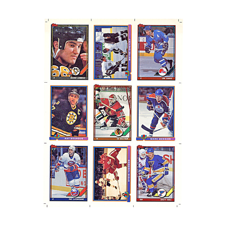 1991 Bowman Hockey uncut sheet 