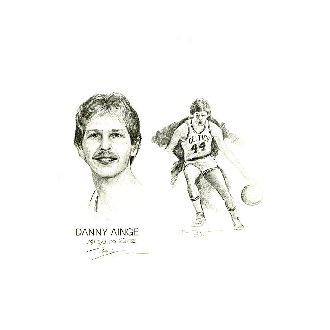 Danny Ainge Boston Celtics Lithograph by Tom Heinsohn 1383/2500