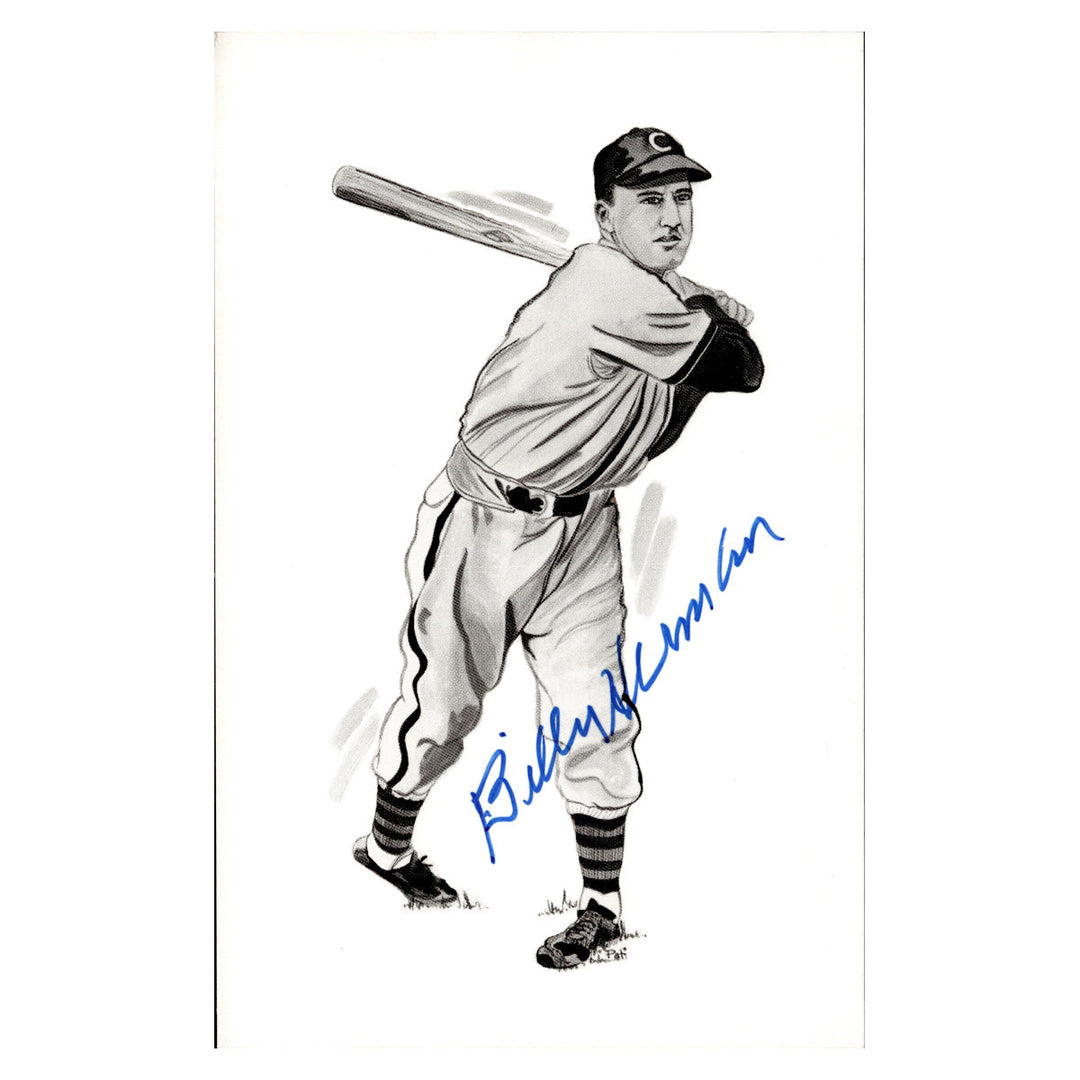 Billy Herman Chicago Cubs Autographed Signed 1989 Ted Williams Thumper Inc. Post Card (JSA COA #AX09768)