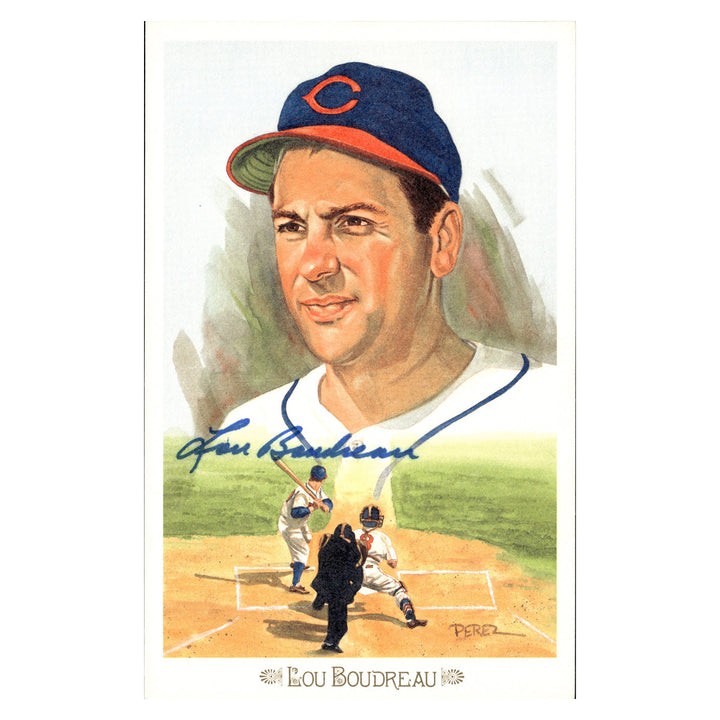 Lou Boudreau Cleveland Indians Autographed Signed Perez Steele 1989 Postcard #5669/10000 (JSA COA #AX09824)