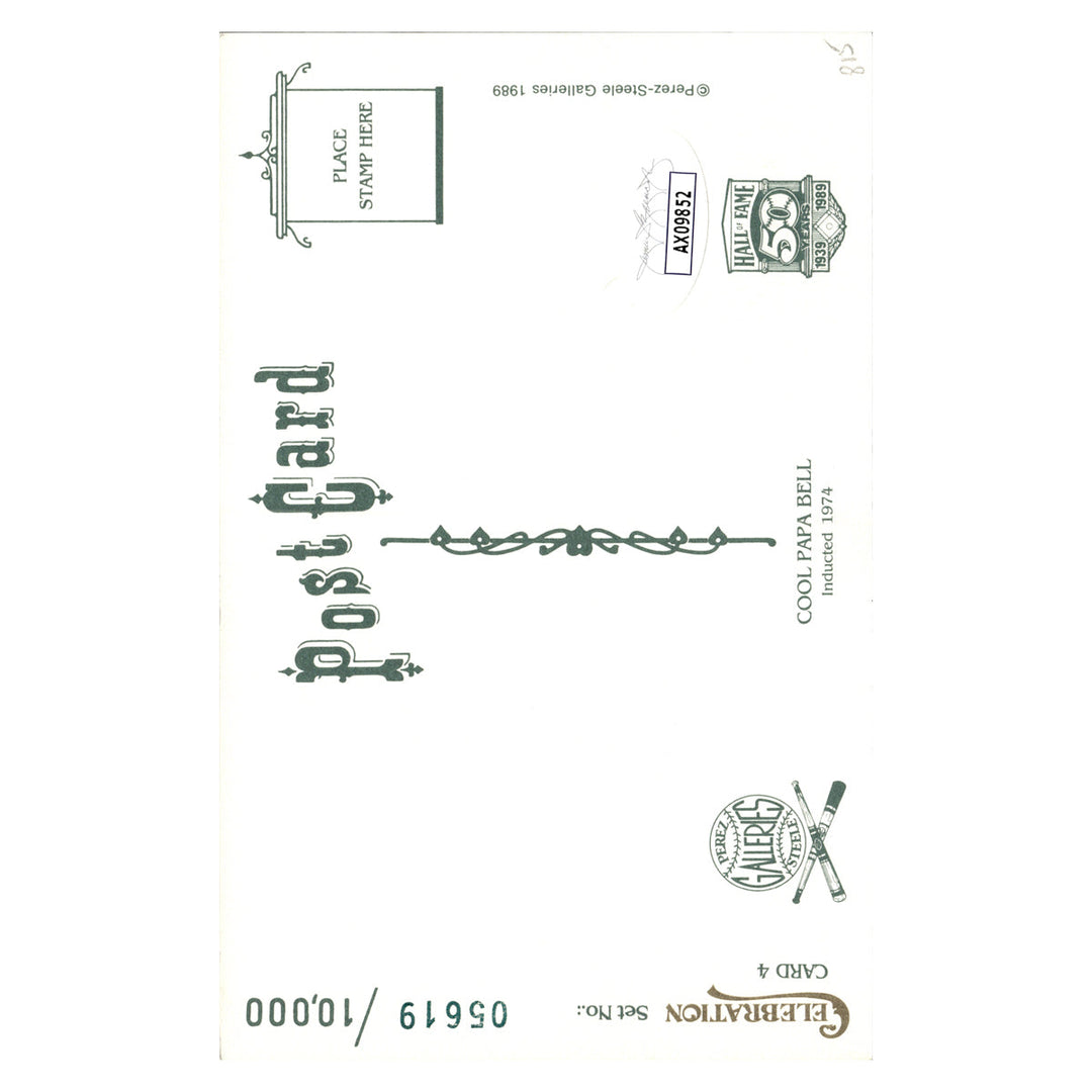 Cool Papa Bell Negro Leagues Autographed Signed Perez Steele 1989 Postcard #5619/10000 (JSA COA #AX09852)