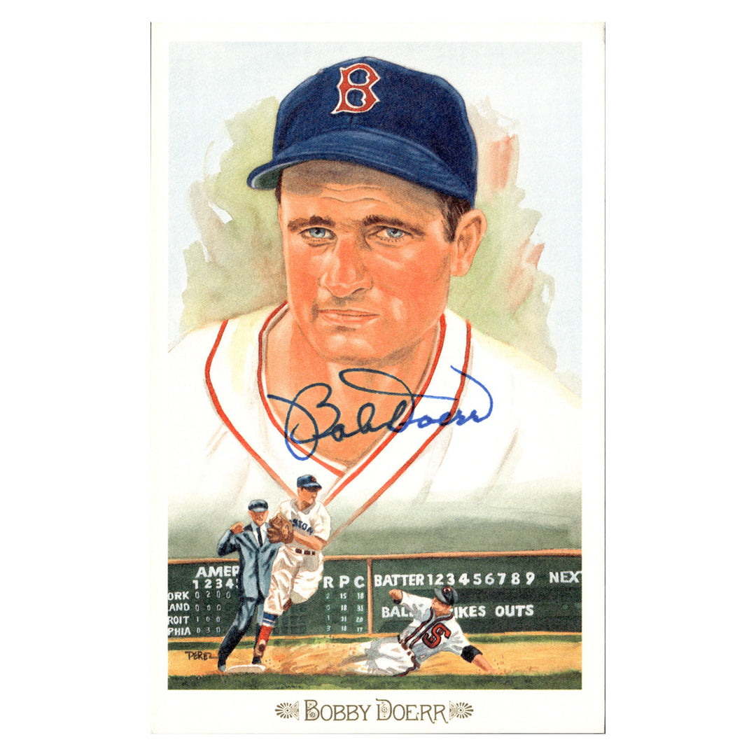 Bobby Doerr Boston Red Sox Autographed Signed Perez Steele 1989 Postcard #5619/10000 (JSA COA #AX09859)
