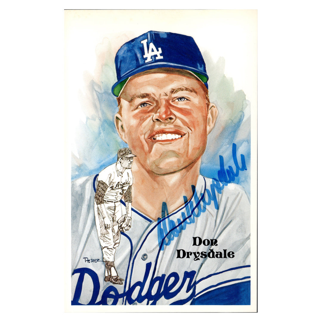 Don Drysdale Los Angeles Dodgers Autographed Signed Perez Steele 1985 Postcard #2488/10000 (JSA COA #AX09907)