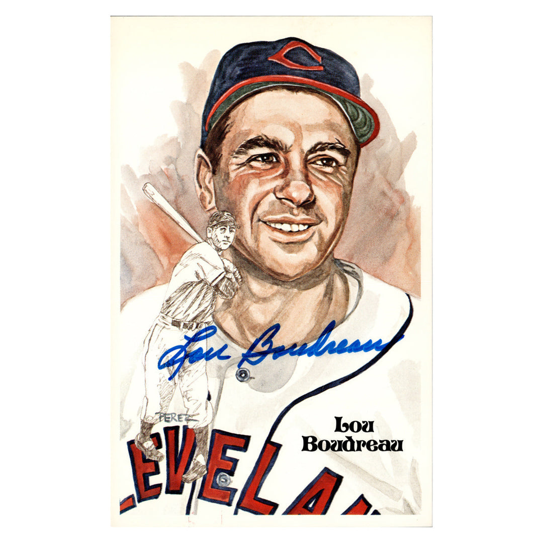 Lou Boudreau Cleveland Guardians Autographed Signed Perez Steele 1981 Postcard #9638/10000 (JSA COA #AX09939)
