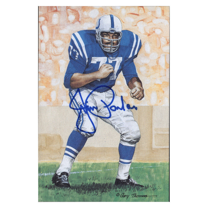 Jim Parker Indianapolis Colts Autographed Signed Pro Football Hall Of Fame Goal Line Art Card #282/5000 (JSA COA #CB91169)