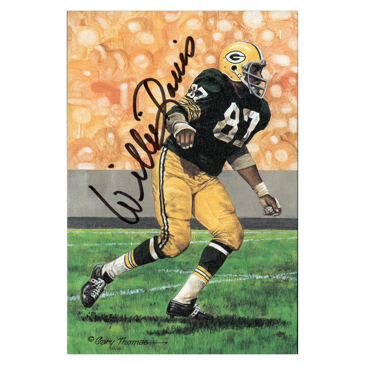 Willie Davis Green Bay Packers Autographed Signed Pro Football Hall Of Fame Goal Line Art Card #282/5000 (JSA COA #CB91242)