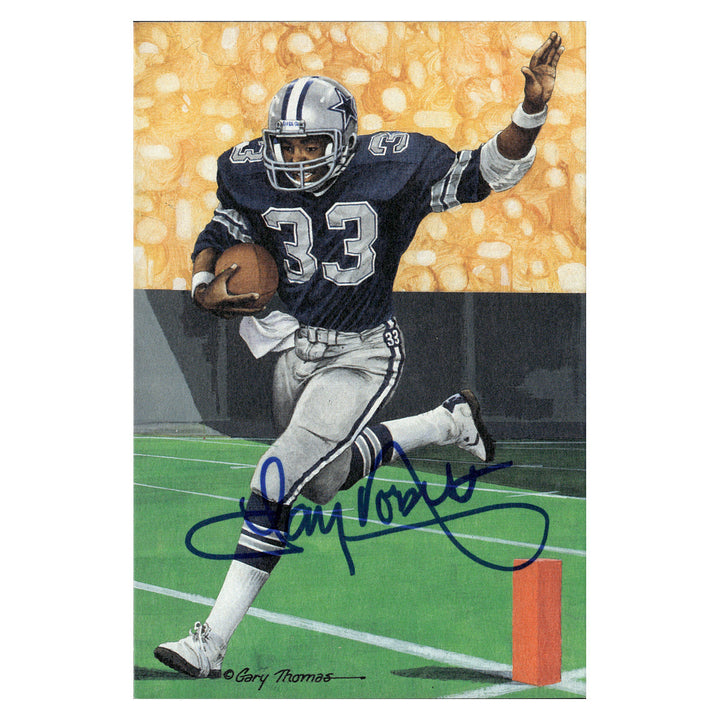 Tony Dorsett Dallas Cowboys Autographed Signed Pro Football Hall Of Fame Goal Line Art Card #282/5000 (JSA COA #CB91243)