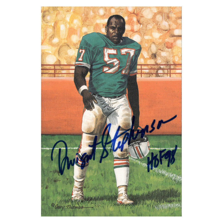 Dwight Stephenson Miami Dolphins Autographed Signed Inscribed Pro Football Hall Of Fame Goal Line Art Card #282/5000 (JSA COA #CB91260)