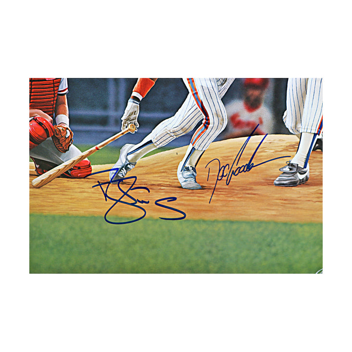 Darryl Strawberry & Doc Gooden New York Mets Dual Signed Autographed Met Legends 19x25 Lithograph LE #1849/1969 (JSA COA #CB91366)