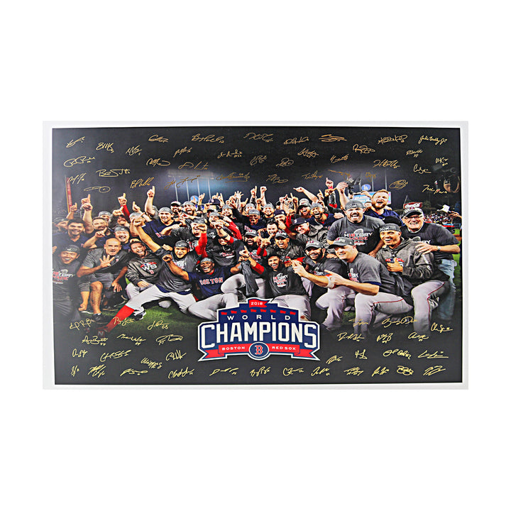 2018 Boston Red Sox Facsimile Team Signed World Series Poster