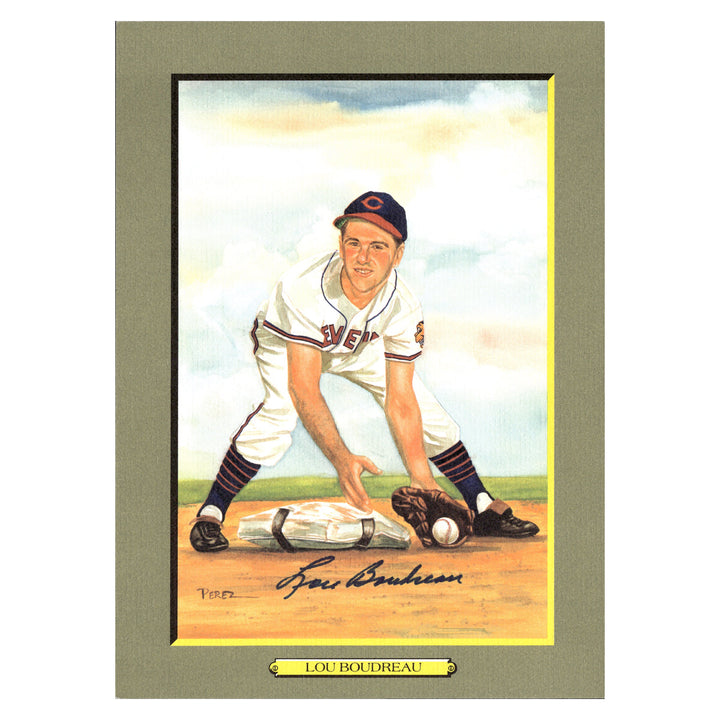 Lou Boudreau Cleveland Indians, Cleveland Guardians Autographed Signed Perez Steele 1990 Greatest Moments #1489/5000 (JSA COA #AX09971)