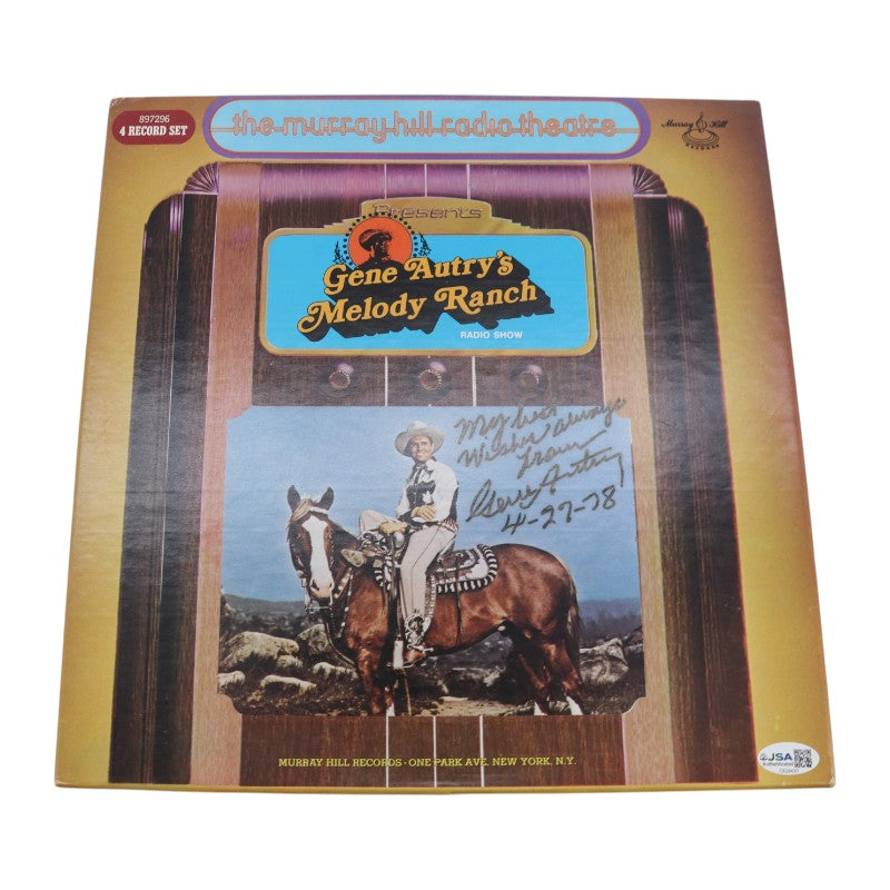 Gene Autry's Melody Ranch Radio Show Autographed Inscribed Vinyl Record Set JSA COA