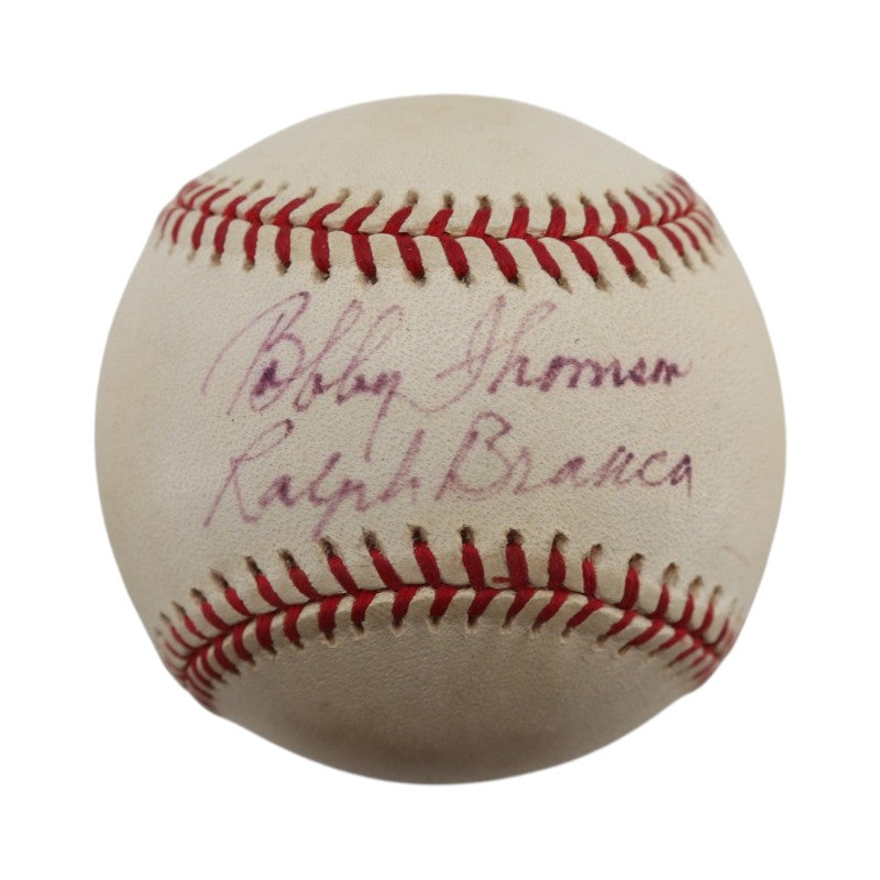 Bobby Thomson Ralph Branca New York Giants Dual Signed ONL Baseball JSA COA