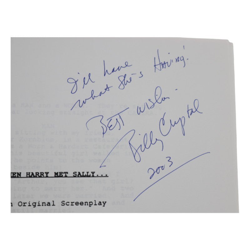 Billy Cystal Comedian Autographed Inscribed When Harry Met Sally Screenplay Script JSA COA