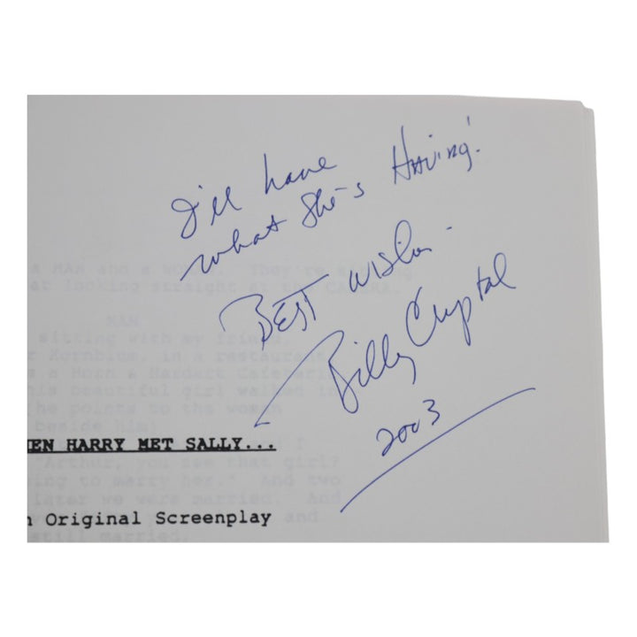Billy Cystal Comedian Autographed Inscribed When Harry Met Sally Screenplay Script JSA COA