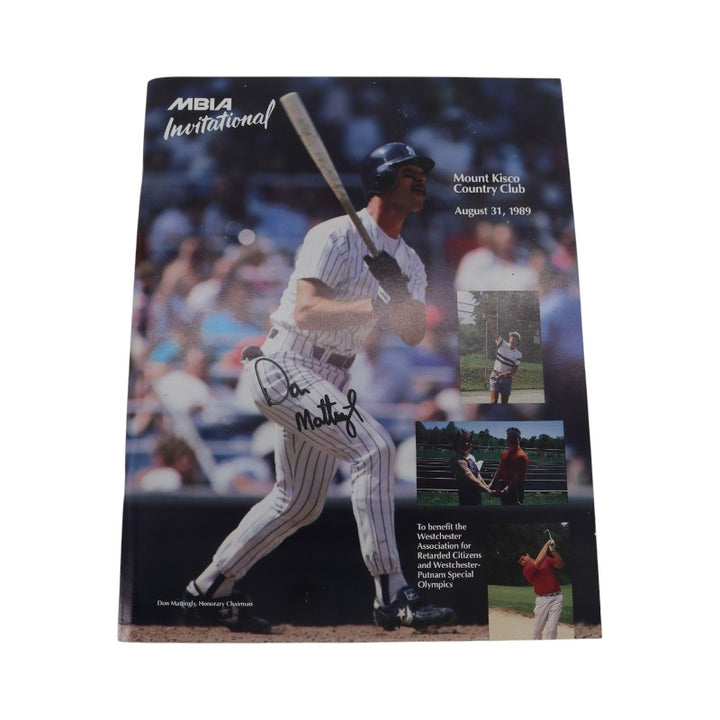 Don Mattingly Yankees Autographed MBIA Invitational August 31, 1989 Program JSA COA