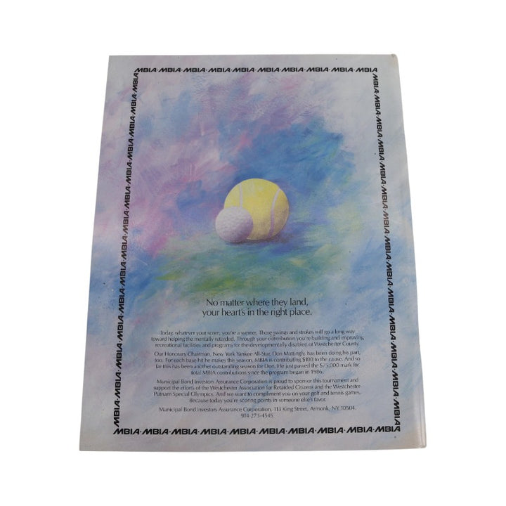Don Mattingly Yankees Autographed MBIA Invitational August 31, 1989 Program JSA COA