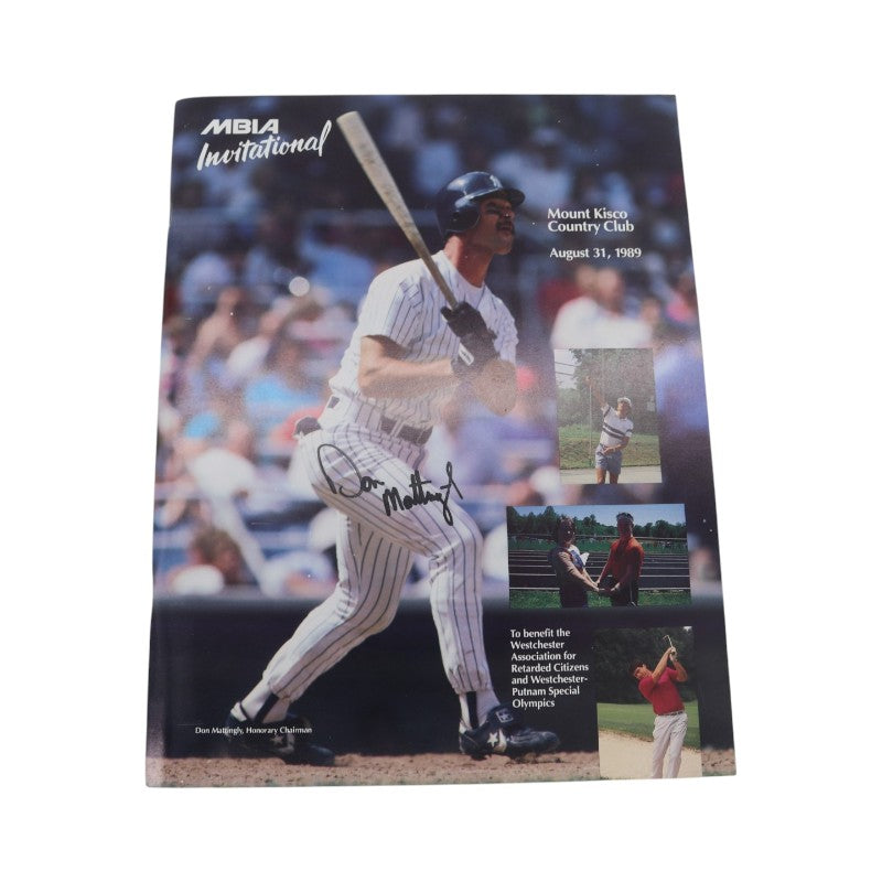 Don Mattingly Yankees Autographed MBIA Invitational August 31, 1989 Program JSA COA