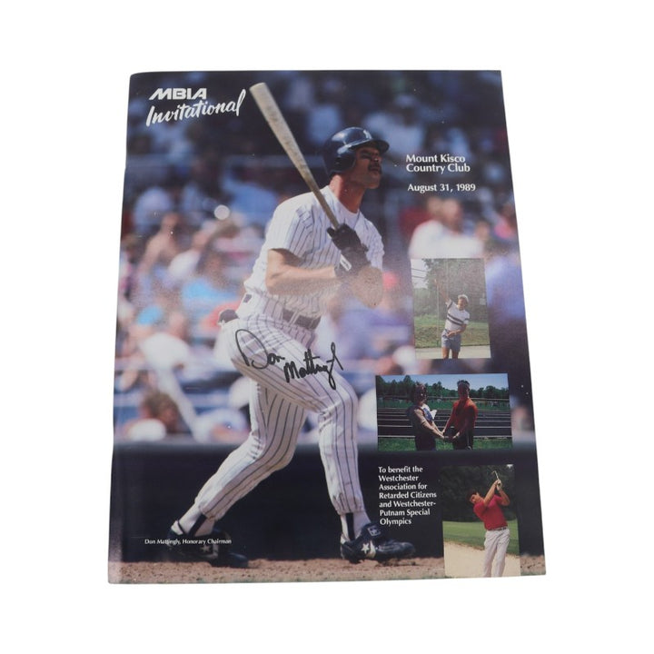 Don Mattingly Yankees Autographed MBIA Invitational August 31, 1989 Program JSA COA