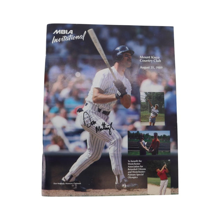 Don Mattingly Yankees Autographed MBIA Invitational August 31, 1989 Program JSA COA
