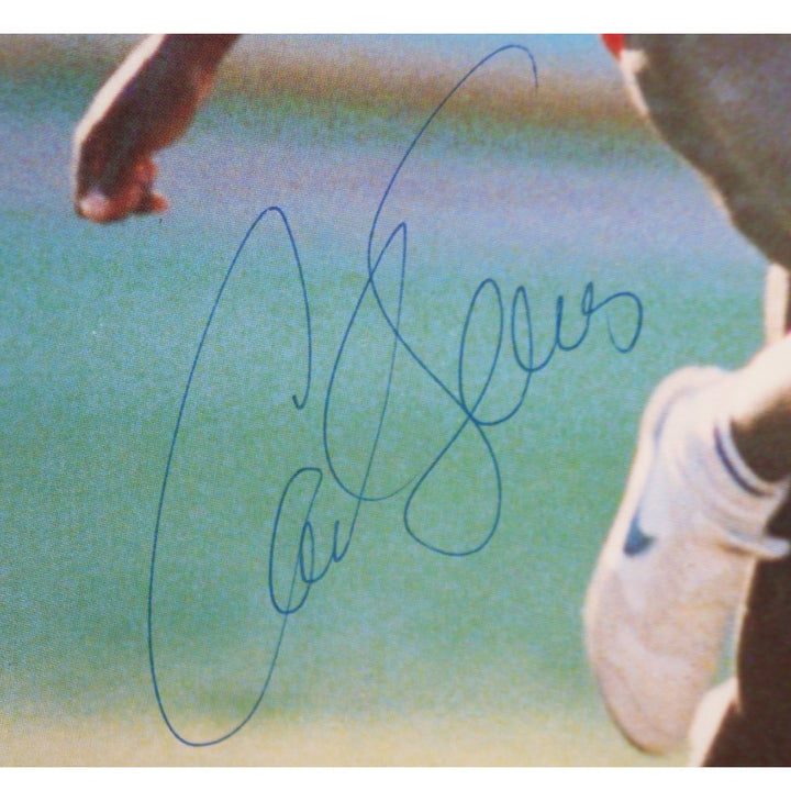 Carl Lewis Autographed 1985 The Jesse Owens International Trophy Award Program JSA COA