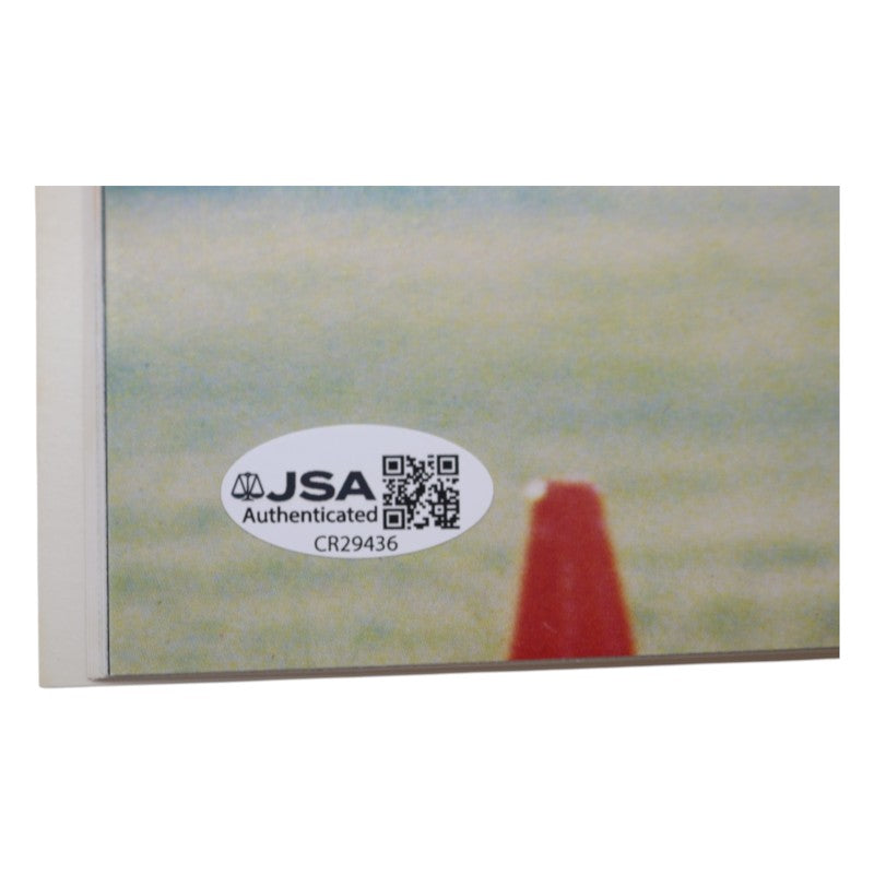Carl Lewis Autographed 1985 The Jesse Owens International Trophy Award Program JSA COA