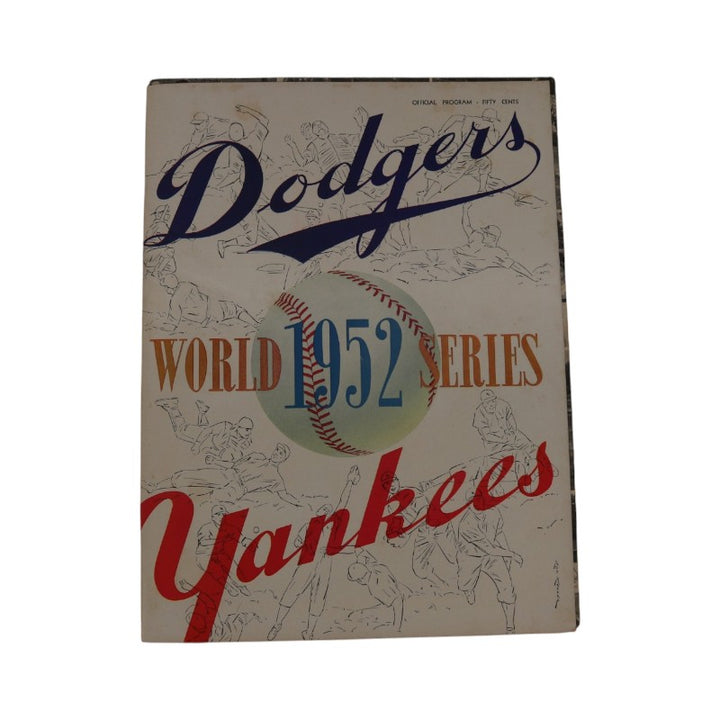 New York Yankees vs. Brooklyn Dodgers 1952 World Series 9x12 Program Scored