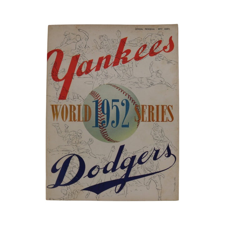 New York Yankees vs. Brooklyn Dodgers 1952 World Series 9x12 Program Scored