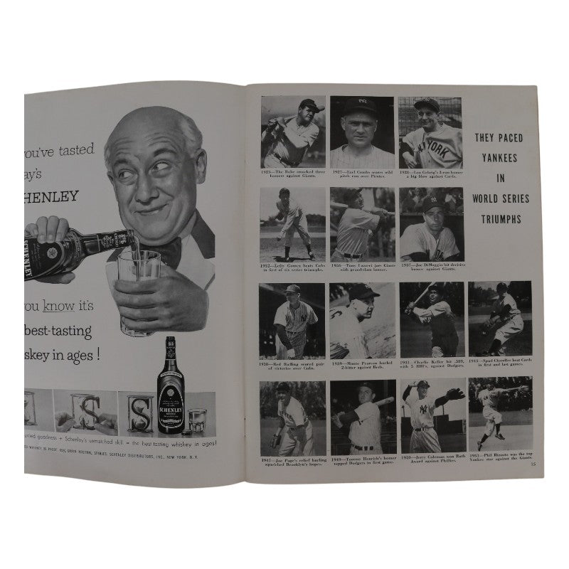 New York Yankees vs. Brooklyn Dodgers 1952 World Series 9x12 Program Scored
