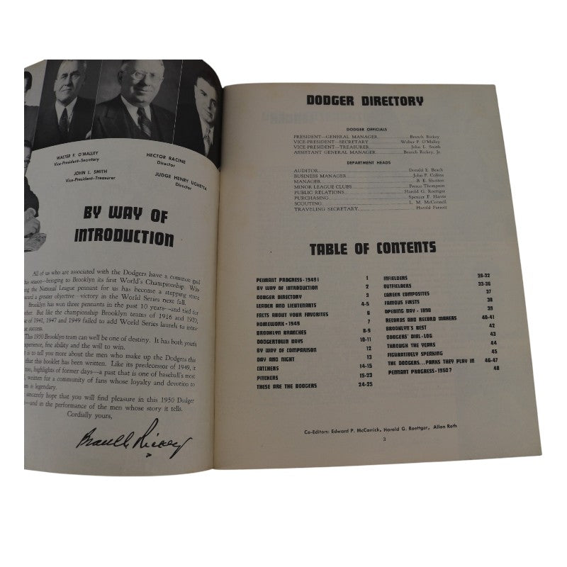 1950 Brooklyn Dodgers 9x11 Yearbook