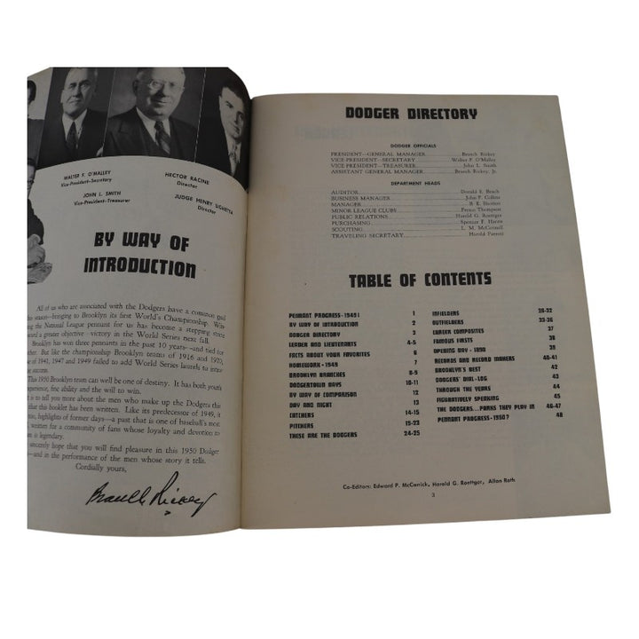 1950 Brooklyn Dodgers 9x11 Yearbook