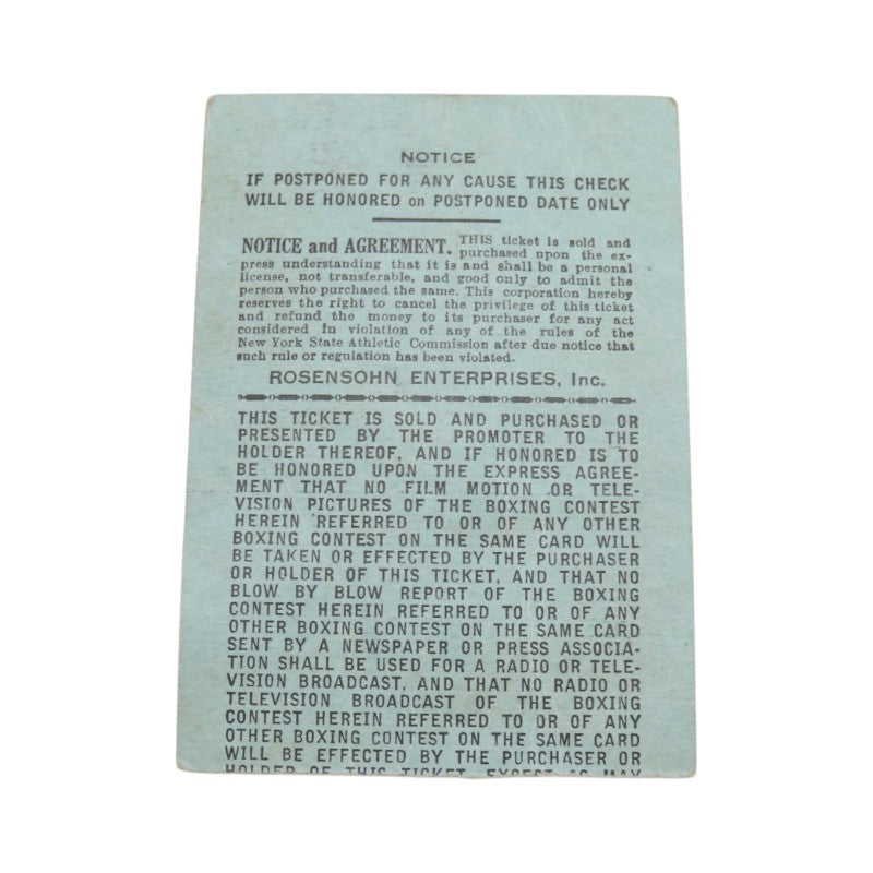 Floyd Patterson vs Ingemar Johansson June 25th 1959 Program and Ticket Stub Set