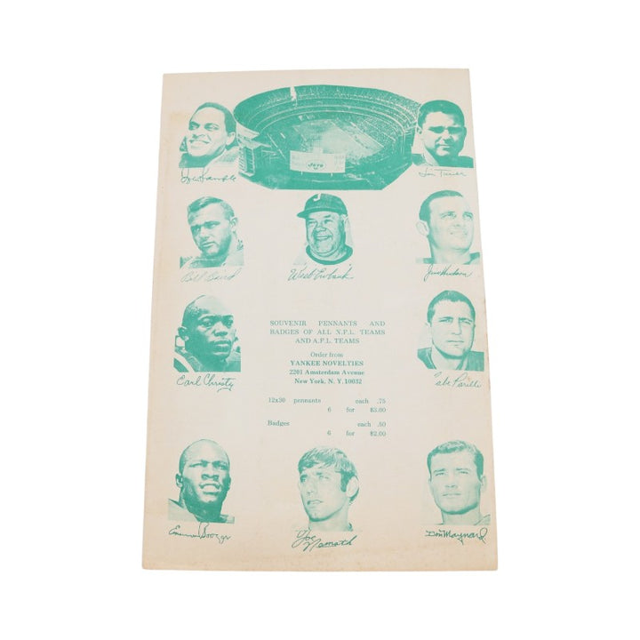 New York Jets AFL Championship Game December 29 1968 Souvenir Program