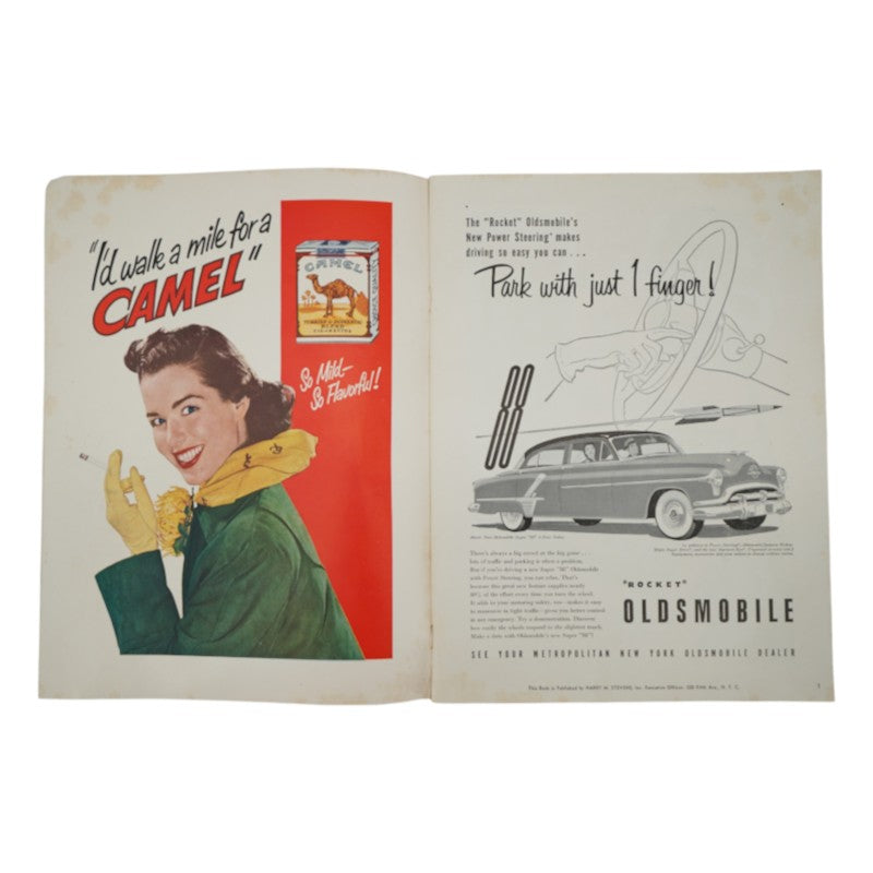 New York Yankees vs. Brooklyn Dodgers 1952 World Series 9x12 Program Scored-2