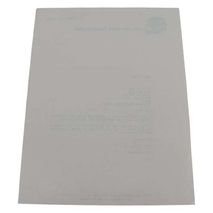 Roger Staubach Dallas Cowboys Autographed 1978 Letter JSA COA