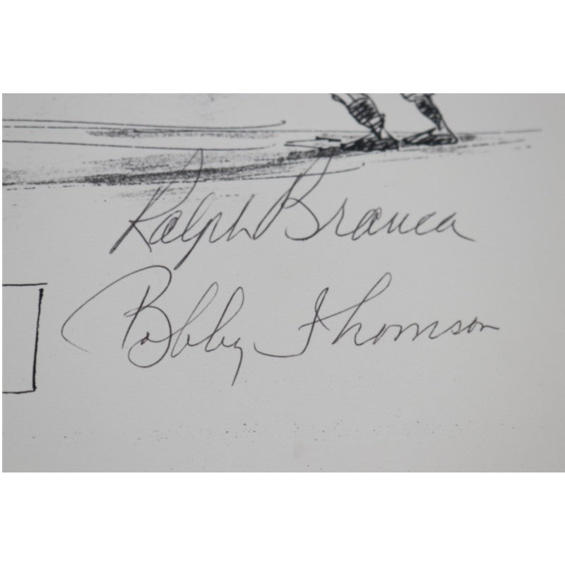 Bobby Thomson Ralph Branca Giants Dual Signed The Pitch Revisted 11x14 Print JSA COA