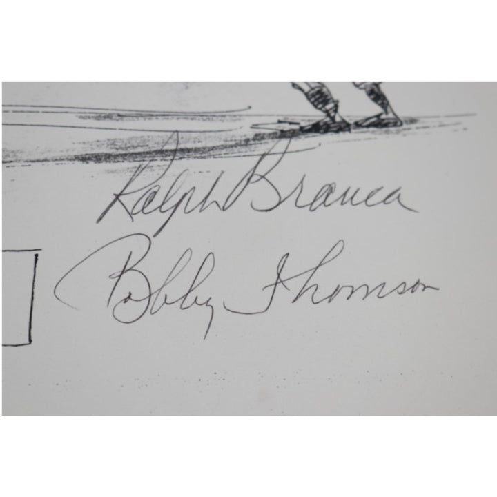 Bobby Thomson Ralph Branca Giants Dual Signed The Pitch Revisted 11x14 Print JSA COA