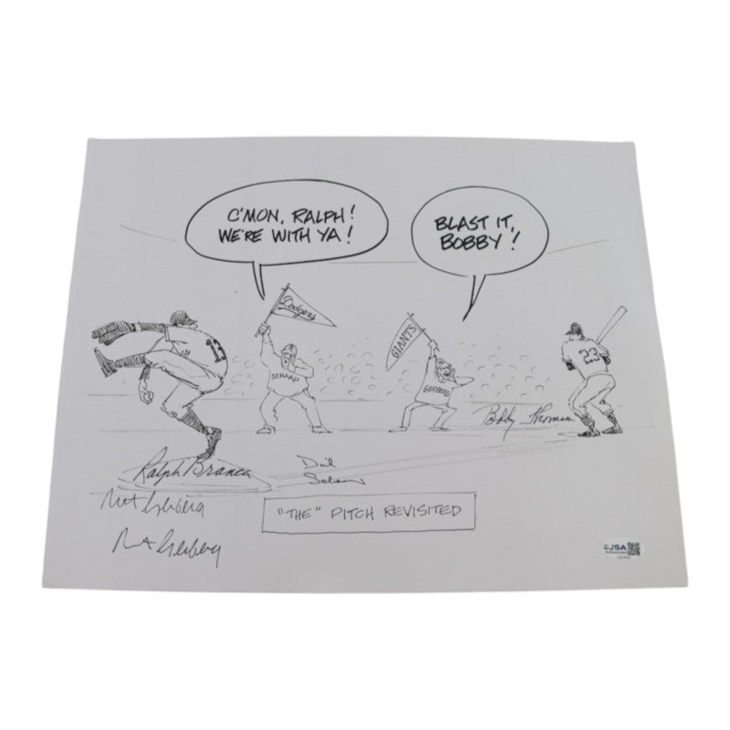 Thomson Branca Gerberg Schaap Multi Signed The Pitch Revisted 11x14 Print JSA COA