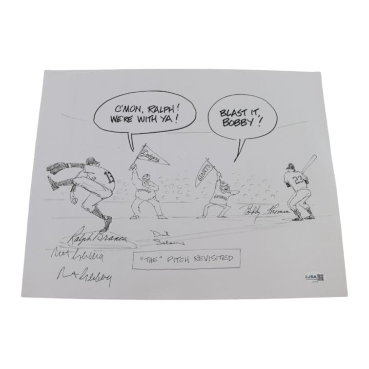 Thomson Branca Gerberg Schaap Multi Signed The Pitch Revisted 11x14 Print JSA COA