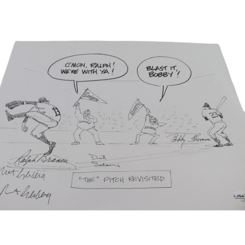 Thomson Branca Gerberg Schaap Multi Signed The Pitch Revisted 11x14 Print JSA COA