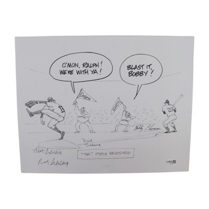 Thomson Schaap Gerberg Multi Signed The Pitch Revisted 11x14 Print JSA COA