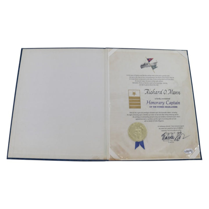 Malcolm S. Forbes Publisher of Forbes Autographed Forbes Highlander Captain Set JSA COA
