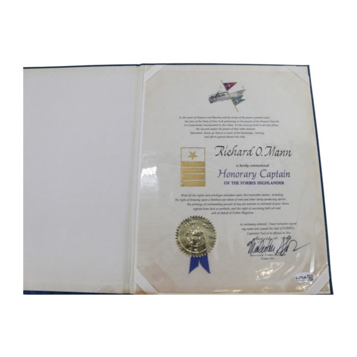Malcolm S. Forbes Publisher of Forbes Autographed Forbes Highlander Captain Set JSA COA